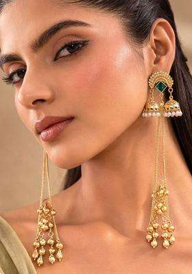 Gold-Plated Drop Earrings for Women | Traditional Ethnic Jewellery for Wedding & Festive Wear | Gift for Her