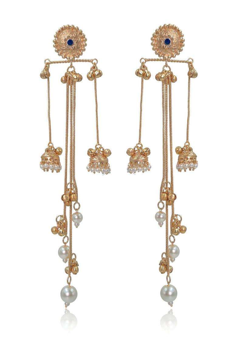 Gold-Plated Classic Drop Earrings for Women | Traditional Ethnic Jewellery for Wedding & Festive Wear | Gift for Her - Indya