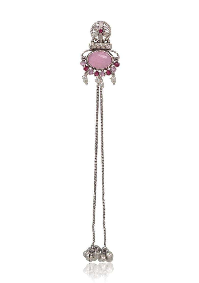 Silver-Plated Geometric Drop Earrings for Women | Traditional Ethnic Jewellery for Wedding & Festive Wear | Gift for Her - Indya