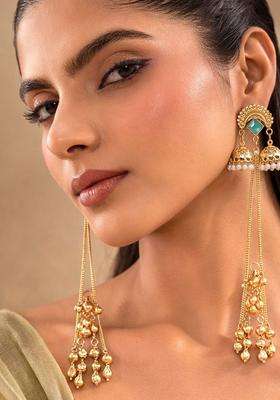 Gold-Plated Drop Earrings for Women | Traditional Ethnic Jewellery for Wedding & Festive Wear | Gift for Her