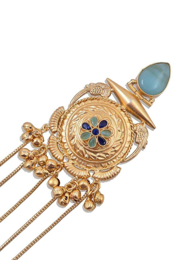 Gold-Plated Geometric Drop Earrings for Women | Traditional Ethnic Jewellery for Wedding & Festive Wear | Gift for Her - Indya