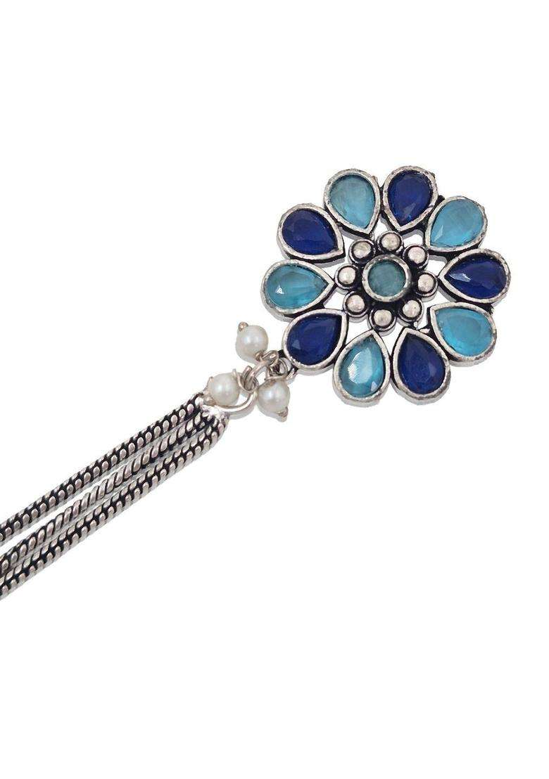 Silver-Plated Floral Drop Earrings for Women | Traditional Ethnic Jewellery for Wedding & Festive Wear | Gift for Her - Indya