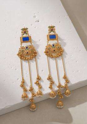 Gold-Plated Geometric Drop Earrings for Women | Traditional Ethnic Jewellery for Wedding & Festive Wear | Gift for Her