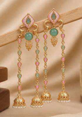 Gold-Plated Geometric Drop Earrings for Women | Traditional Ethnic Jewellery for Wedding & Festive Wear | Gift for Her