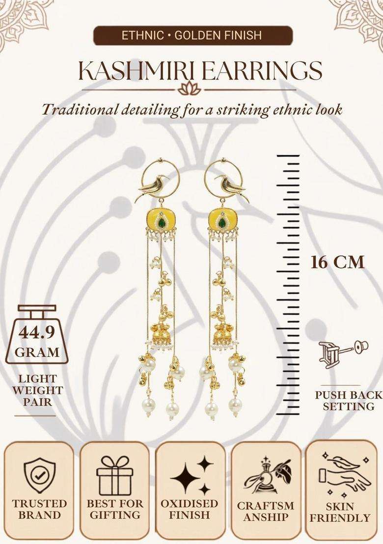 Silver-Plated Geometric Drop Earrings for Women | Traditional Ethnic Jewellery for Wedding & Festive Wear | Gift for Her - Indya