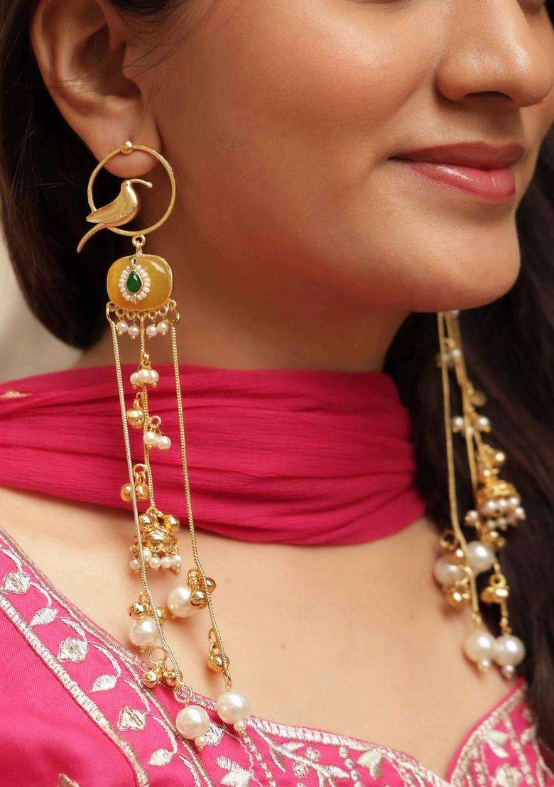 Silver-Plated Geometric Drop Earrings for Women | Traditional Ethnic Jewellery for Wedding & Festive Wear | Gift for Her - Indya
