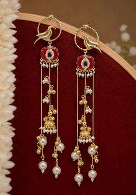 Silver-Plated Geometric Drop Earrings for Women | Traditional Ethnic Jewellery for Wedding & Festive Wear | Gift for Her