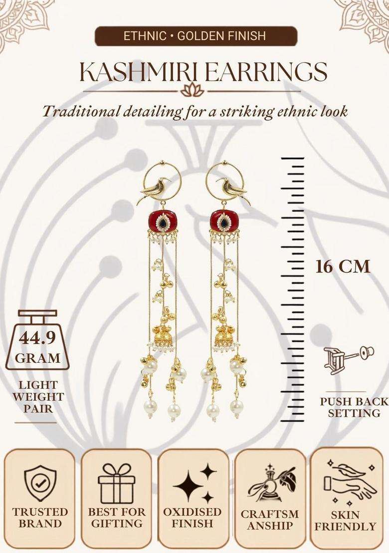 Silver-Plated Geometric Drop Earrings for Women | Traditional Ethnic Jewellery for Wedding & Festive Wear | Gift for Her - Indya