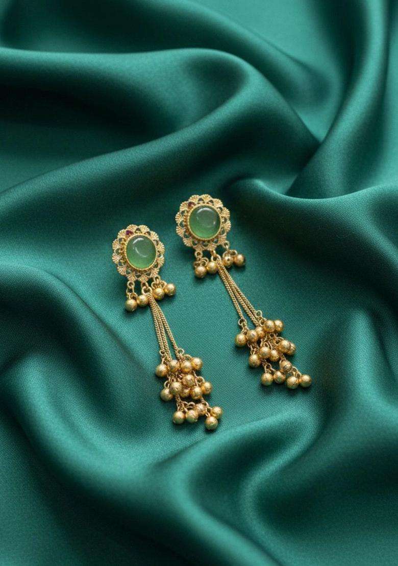 Gold-Plated Classic Drop Earrings for Women | Traditional Ethnic Jewellery for Wedding & Festive Wear | Gift for Her - Indya