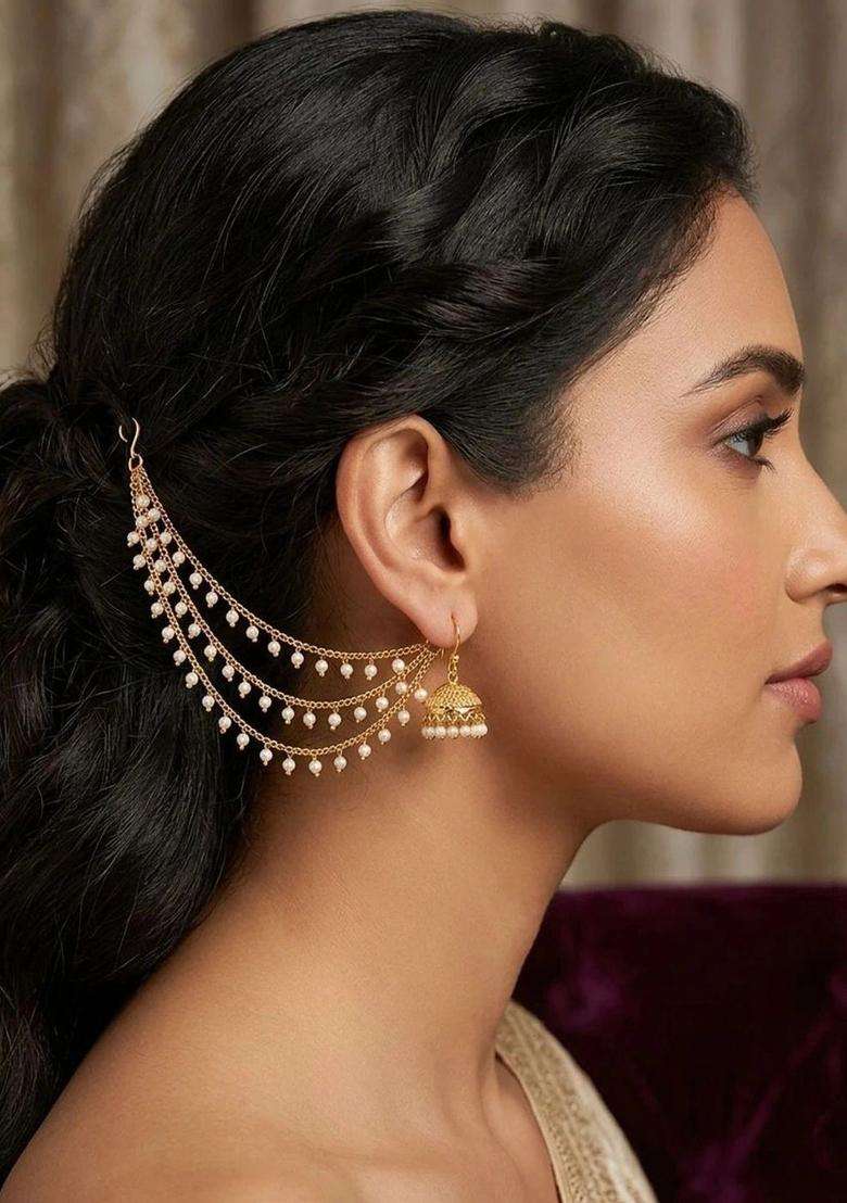 Gold-Plated Classic Earrings for Women | Traditional Ethnic Jewellery for Wedding & Festive Wear | Gift for Her - Indya