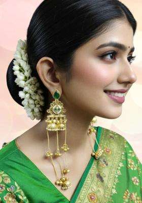 Long Ghungroo Kashmiri Jhumka Earrings with Kundan for Women | Traditional Ethnic Jewellery for Wedding & Festive Wear | Gift for Her