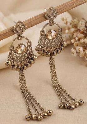 Gold-Plated Geometric Drop Earrings for Women | Traditional Ethnic Jewellery for Wedding & Festive Wear | Gift for Her