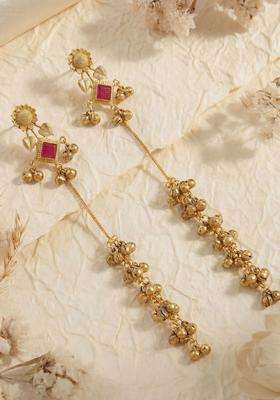 Gold-Plated Floral Drop Earrings for Women | Traditional Ethnic Jewellery for Wedding & Festive Wear | Gift for Her
