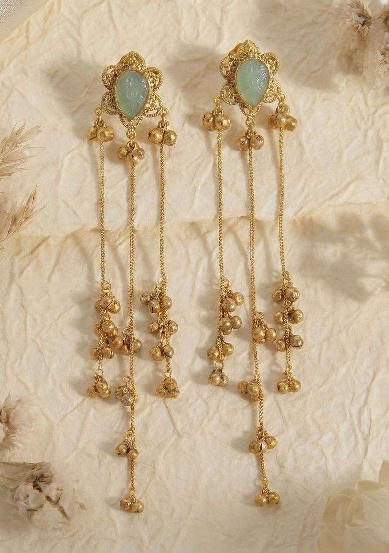 Gold-Plated Contemporary Earrings for Women | Traditional Ethnic Jewellery for Wedding & Festive Wear | Gift for Her - Indya