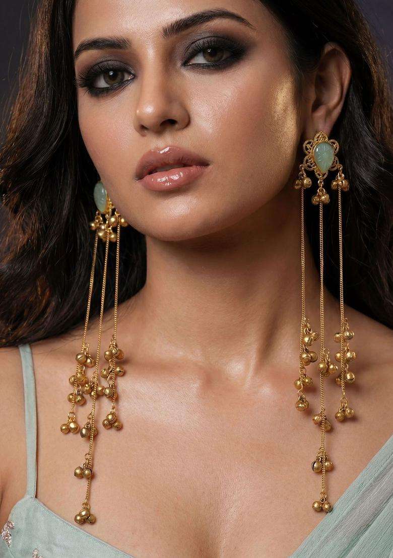 Gold-Plated Contemporary Earrings for Women | Traditional Ethnic Jewellery for Wedding & Festive Wear | Gift for Her - Indya