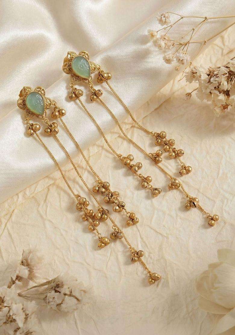 Gold-Plated Contemporary Earrings for Women | Traditional Ethnic Jewellery for Wedding & Festive Wear | Gift for Her - Indya