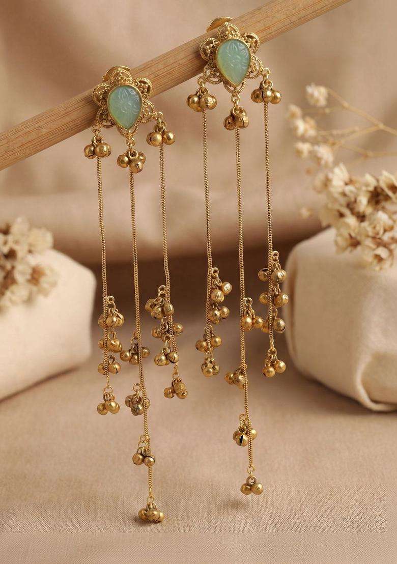 Gold-Plated Contemporary Earrings for Women | Traditional Ethnic Jewellery for Wedding & Festive Wear | Gift for Her - Indya