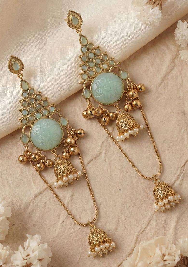 Gold-Plated Classic Jhumkas Earrings for Women | Traditional Ethnic Jewellery for Wedding & Festive Wear | Gift for Her - Indya