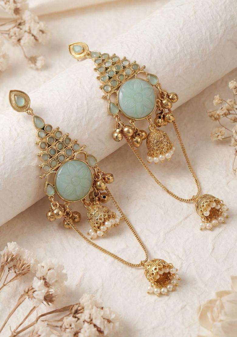 Gold-Plated Classic Jhumkas Earrings for Women | Traditional Ethnic Jewellery for Wedding & Festive Wear | Gift for Her - Indya