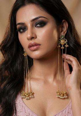 Gold-Plated Floral Earrings for Women | Traditional Ethnic Jewellery for Wedding & Festive Wear | Gift for Her