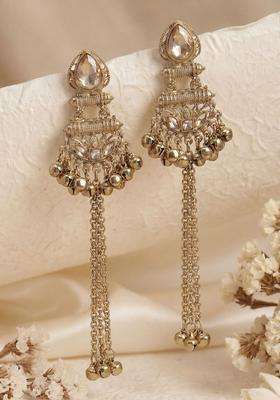 Gold-Plated Geometric Drop Earrings for Women | Traditional Ethnic Jewellery for Wedding & Festive Wear | Gift for Her