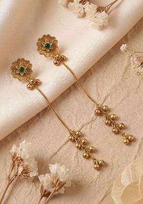 Gold-Plated Floral Drop Earrings for Women | Traditional Ethnic Jewellery for Wedding & Festive Wear | Gift for Her