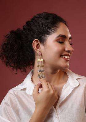 Gold-Plated Contemporary Drop Earrings for Women | Fusion Party & Festive Wear | Gift for Her