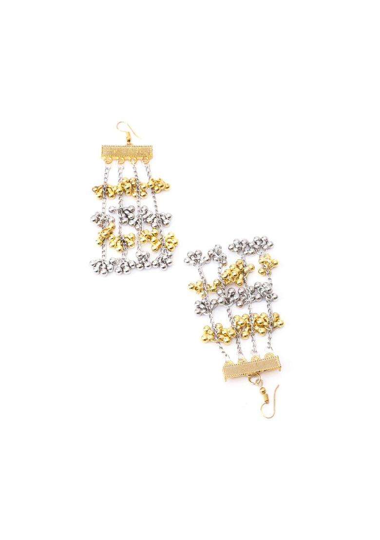Gold-Plated Contemporary Drop Earrings for Women | Fusion Party & Festive Wear | Gift for Her - Indya