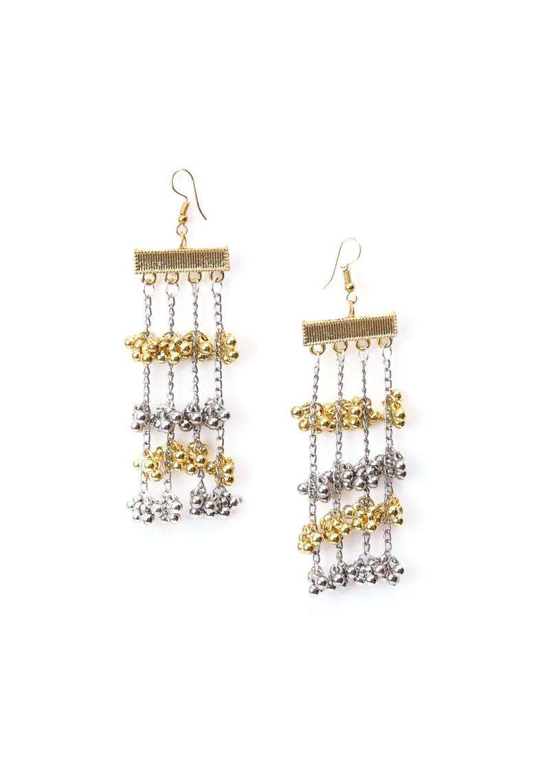 Gold-Plated Contemporary Drop Earrings for Women | Fusion Party & Festive Wear | Gift for Her - Indya