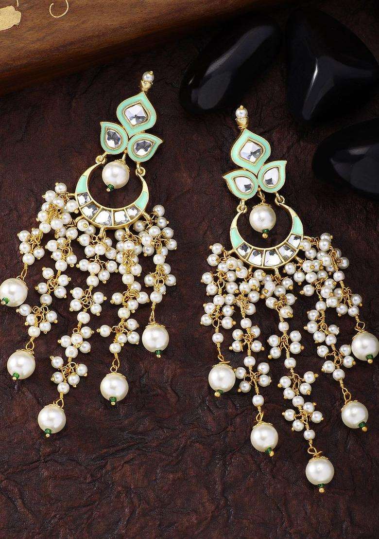 Gold-Plated Floral Drop Earrings for Women | Traditional Ethnic Jewellery for Wedding & Festive Wear | Gift for Her - Indya