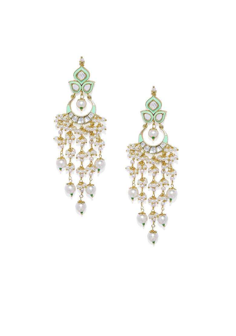 Gold-Plated Floral Drop Earrings for Women | Traditional Ethnic Jewellery for Wedding & Festive Wear | Gift for Her - Indya