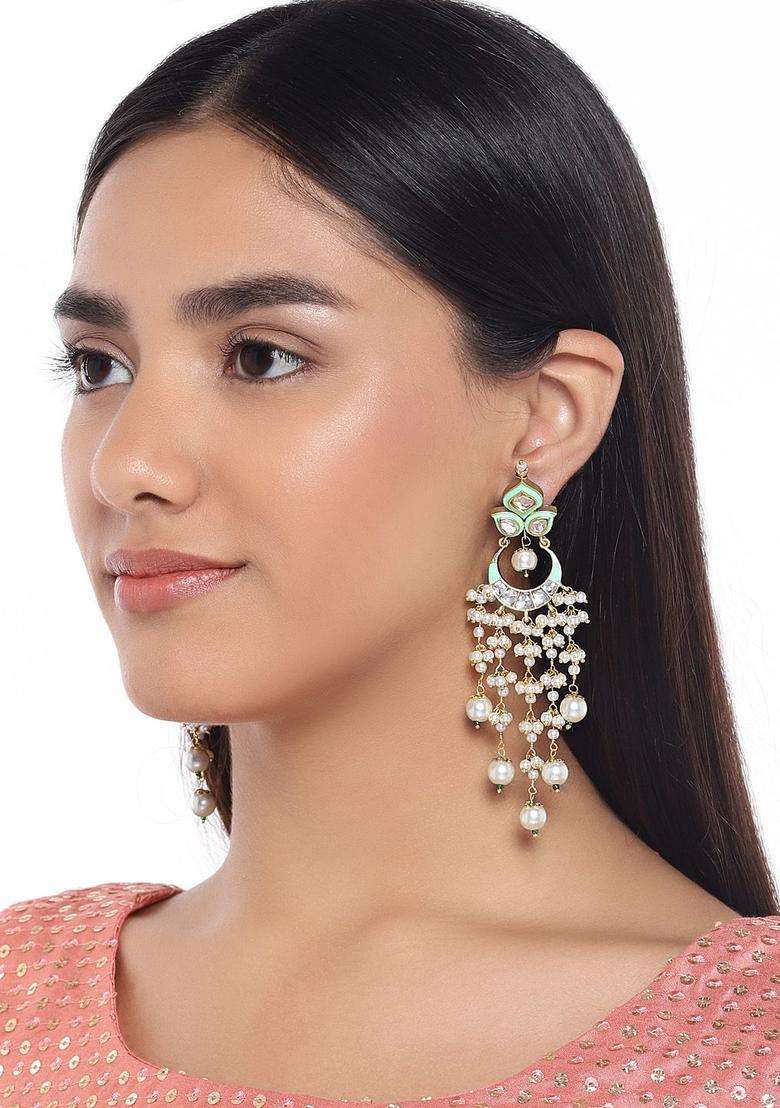 Gold-Plated Floral Drop Earrings for Women | Traditional Ethnic Jewellery for Wedding & Festive Wear | Gift for Her - Indya