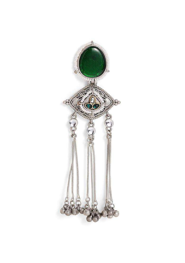 Silver-Plated Contemporary Drop Earrings for Women | Traditional Ethnic Jewellery for Wedding & Festive Wear | Gift for Her - Indya