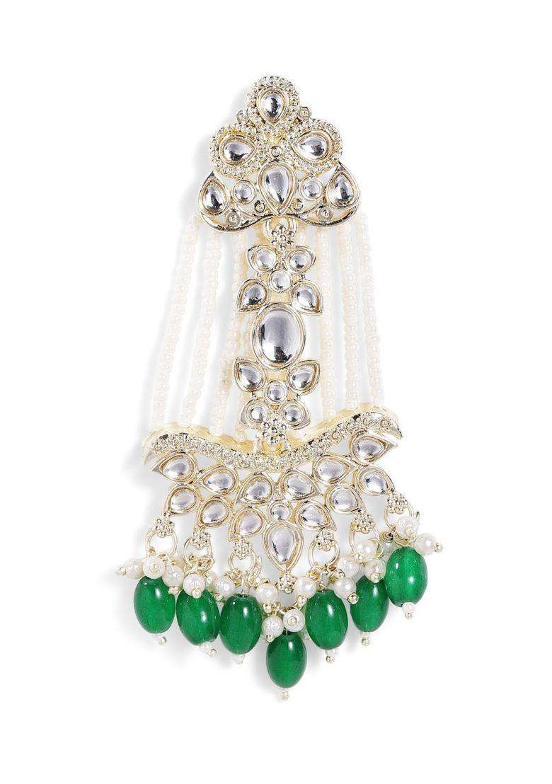 Gold-Plated Contemporary Kundan Drop Earrings for Women | Traditional Ethnic Jewellery for Wedding & Festive Wear | Gift for Her - Indya