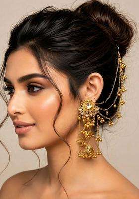 Gold-Plated Floral Jhumkas Earrings for Women | Traditional Ethnic Jewellery for Wedding & Festive Wear | Gift for Her