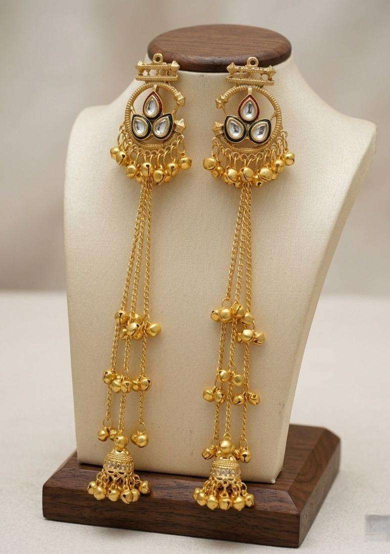 Gold-Plated Circular Jhumkas Earrings for Women | Traditional Ethnic Jewellery for Wedding & Festive Wear | Gift for Her - Indya
