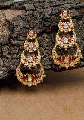 Gold-Plated Teardrop Shaped Jhumkas Earrings for Women | Traditional Ethnic Jewellery for Wedding & Festive Wear | Gift for Her