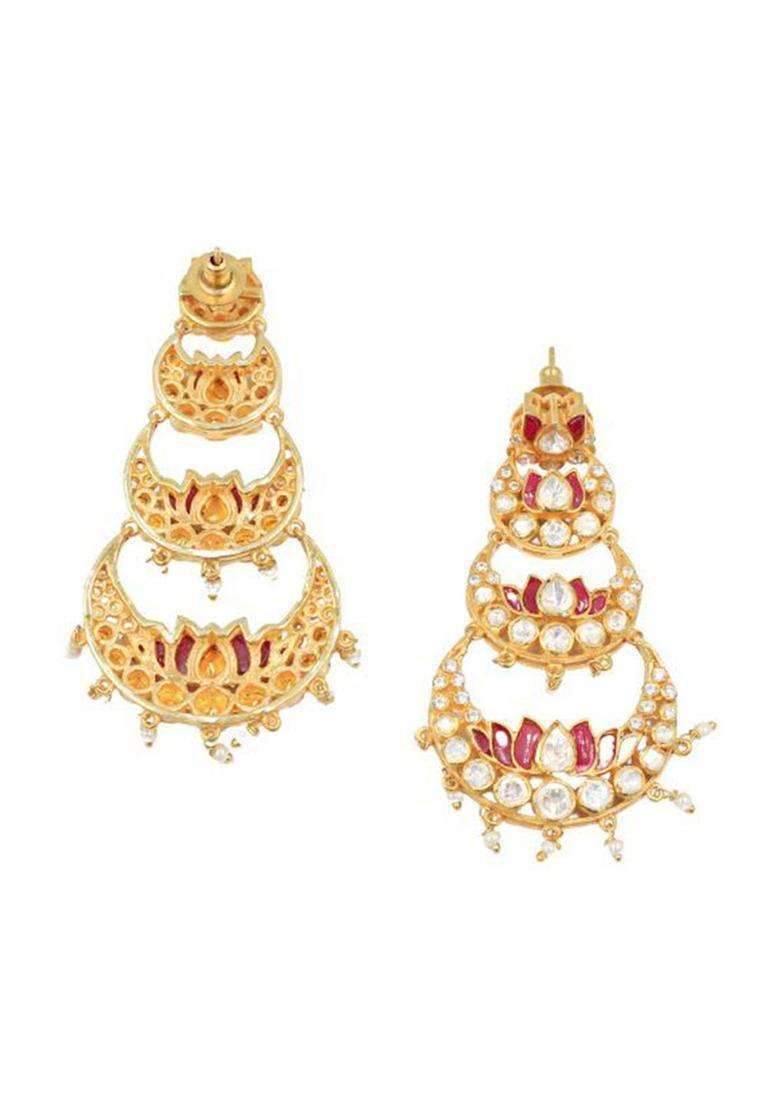 Gold-Plated Teardrop Shaped Jhumkas Earrings for Women | Traditional Ethnic Jewellery for Wedding & Festive Wear | Gift for Her - Indya
