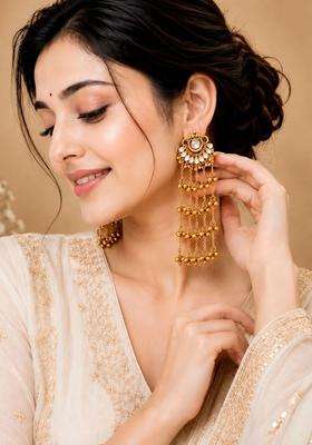 Gold-Plated Classic Drop Earrings for Women | Traditional Ethnic Jewellery for Wedding & Festive Wear | Gift for Her