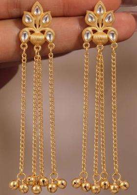 Gold-Plated Floral Drop Earrings for Women | Traditional Ethnic Jewellery for Wedding & Festive Wear | Gift for Her