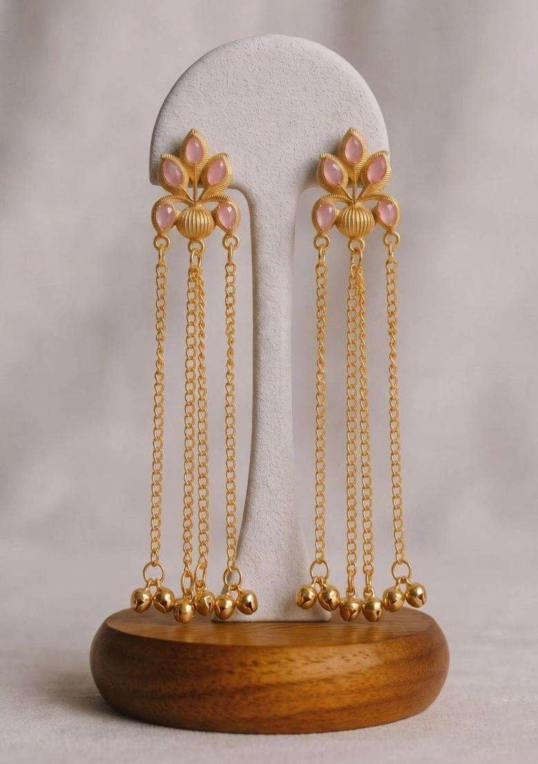 Gold-Plated Floral Drop Earrings for Women | Traditional Ethnic Jewellery for Wedding & Festive Wear | Gift for Her - Indya