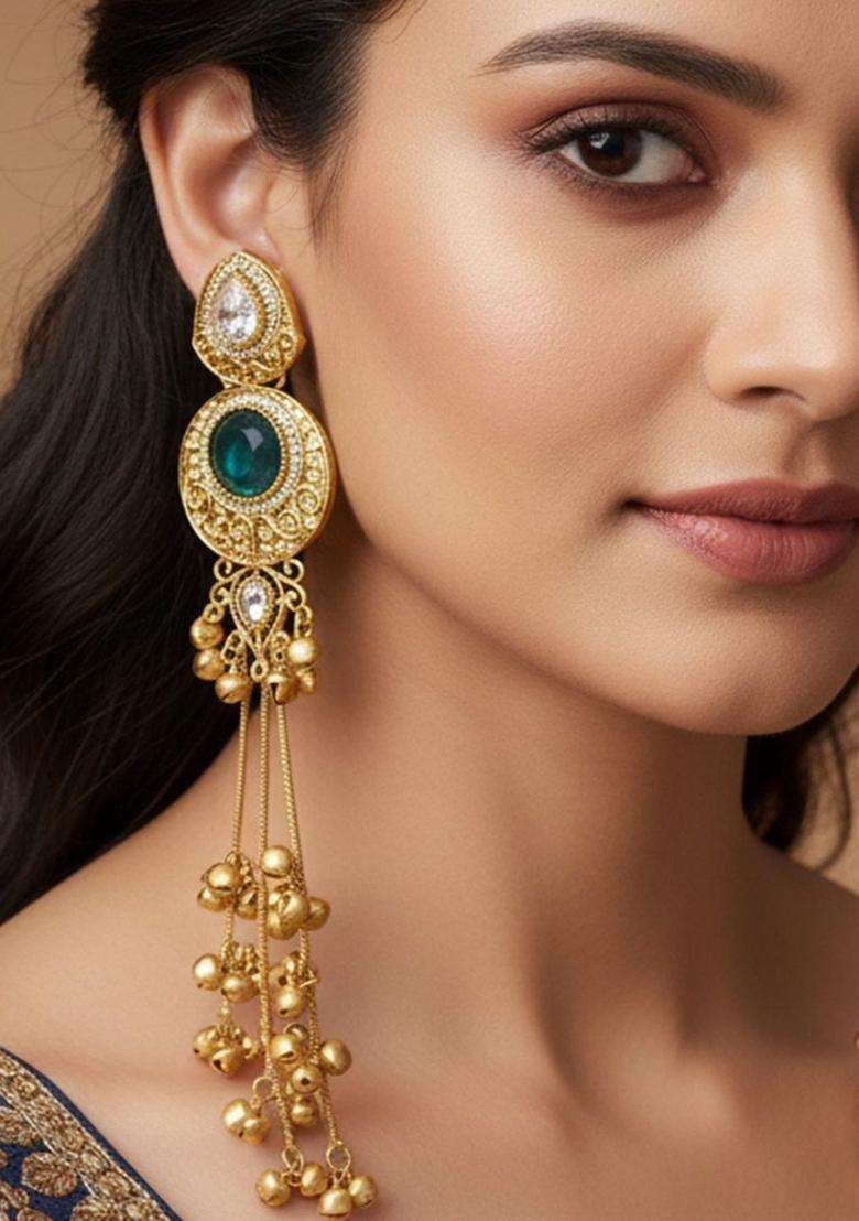 Gold-Plated Classic Drop Earrings for Women | Traditional Ethnic Jewellery for Wedding & Festive Wear | Gift for Her - Indya