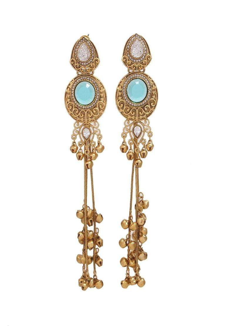 Gold-Plated Classic Drop Earrings for Women | Traditional Ethnic Jewellery for Wedding & Festive Wear | Gift for Her - Indya