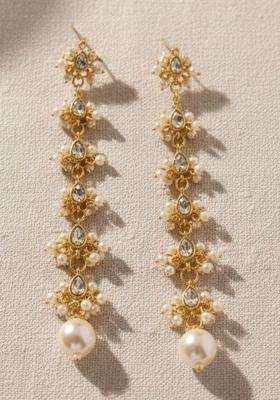 Gold-Plated Geometric Drop Earrings for Women | Traditional Ethnic Jewellery for Wedding & Festive Wear | Gift for Her