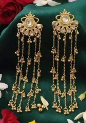 Gold-Plated Floral Drop Earrings for Women | Traditional Ethnic Jewellery for Wedding & Festive Wear | Gift for Her