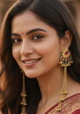 Gold-Plated Floral Drop Earrings for Women | Traditional Ethnic Jewellery for Wedding & Festive Wear | Gift for Her