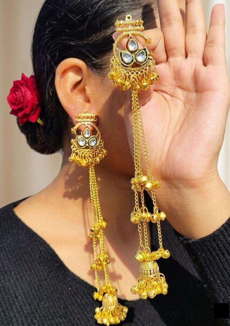 Gold-Plated Circular Earrings for Women | Traditional Ethnic Jewellery for Wedding & Festive Wear | Gift for Her - Indya