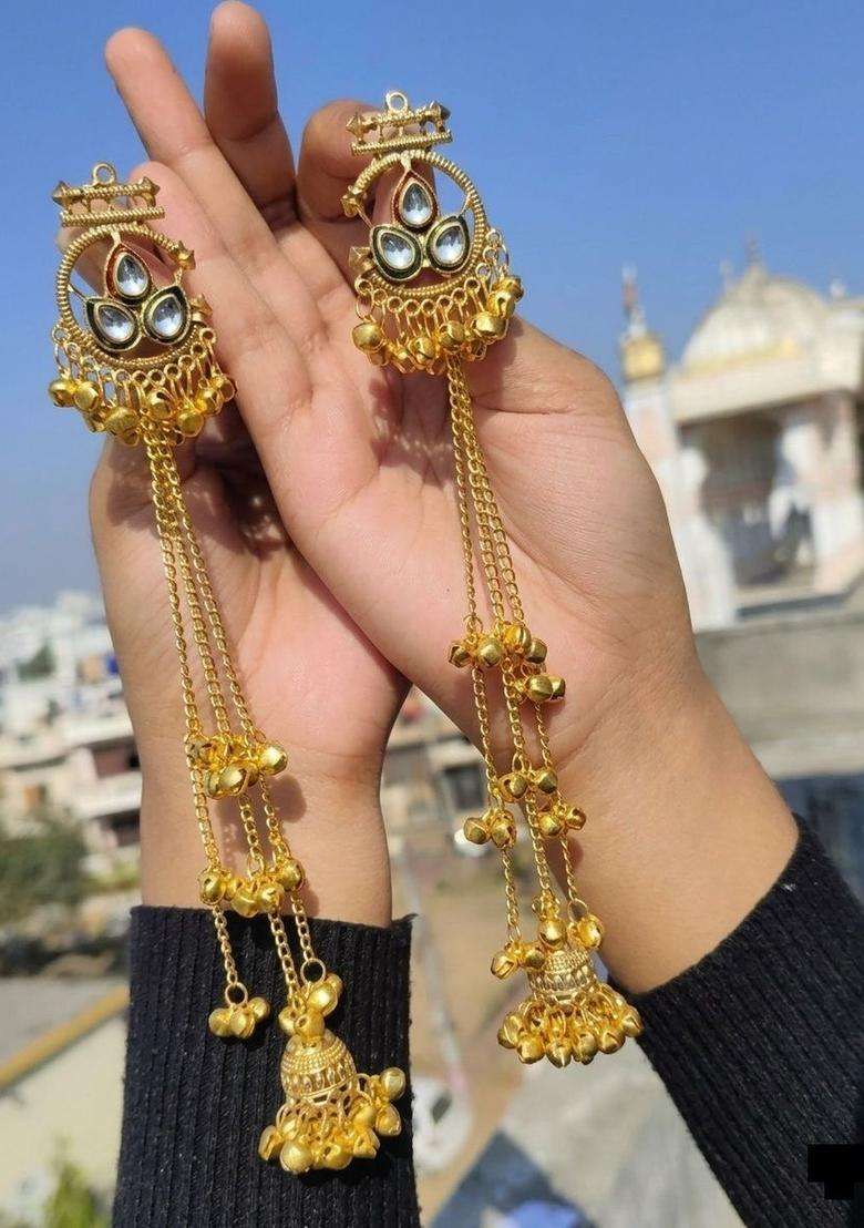 Gold-Plated Circular Earrings for Women | Traditional Ethnic Jewellery for Wedding & Festive Wear | Gift for Her - Indya