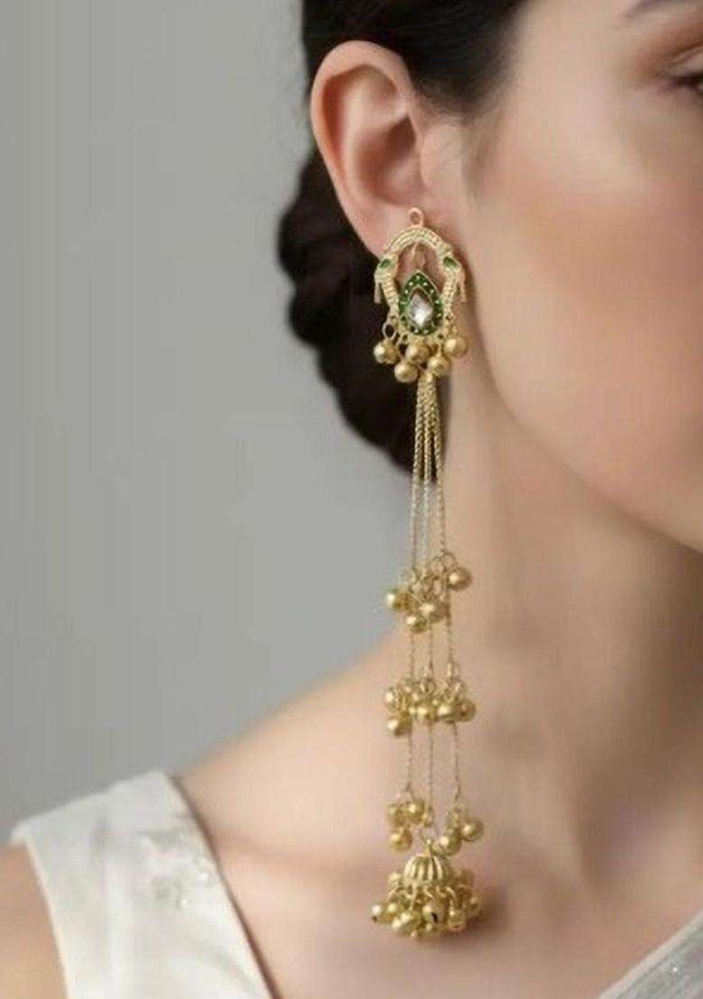 Gold-Plated Geometric Earrings for Women | Traditional Ethnic Jewellery for Wedding & Festive Wear | Gift for Her - Indya