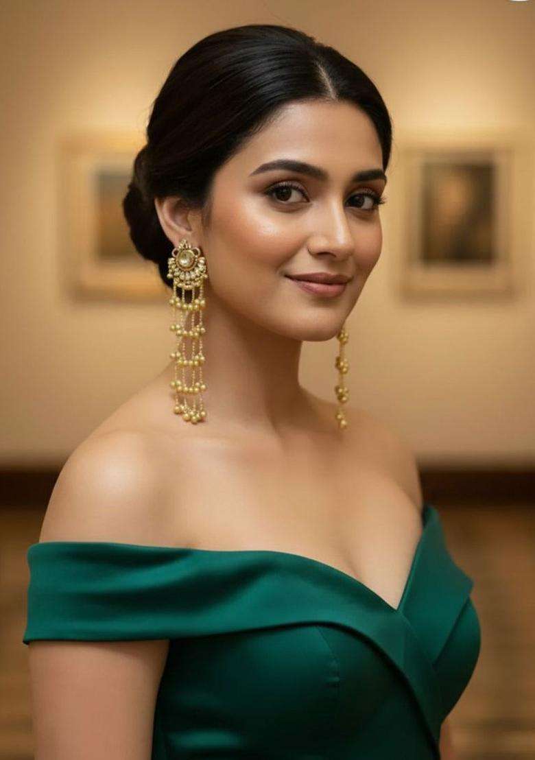 Gold-Plated Contemporary Drop Earrings for Women | Traditional Ethnic Jewellery for Wedding & Festive Wear | Gift for Her - Indya
